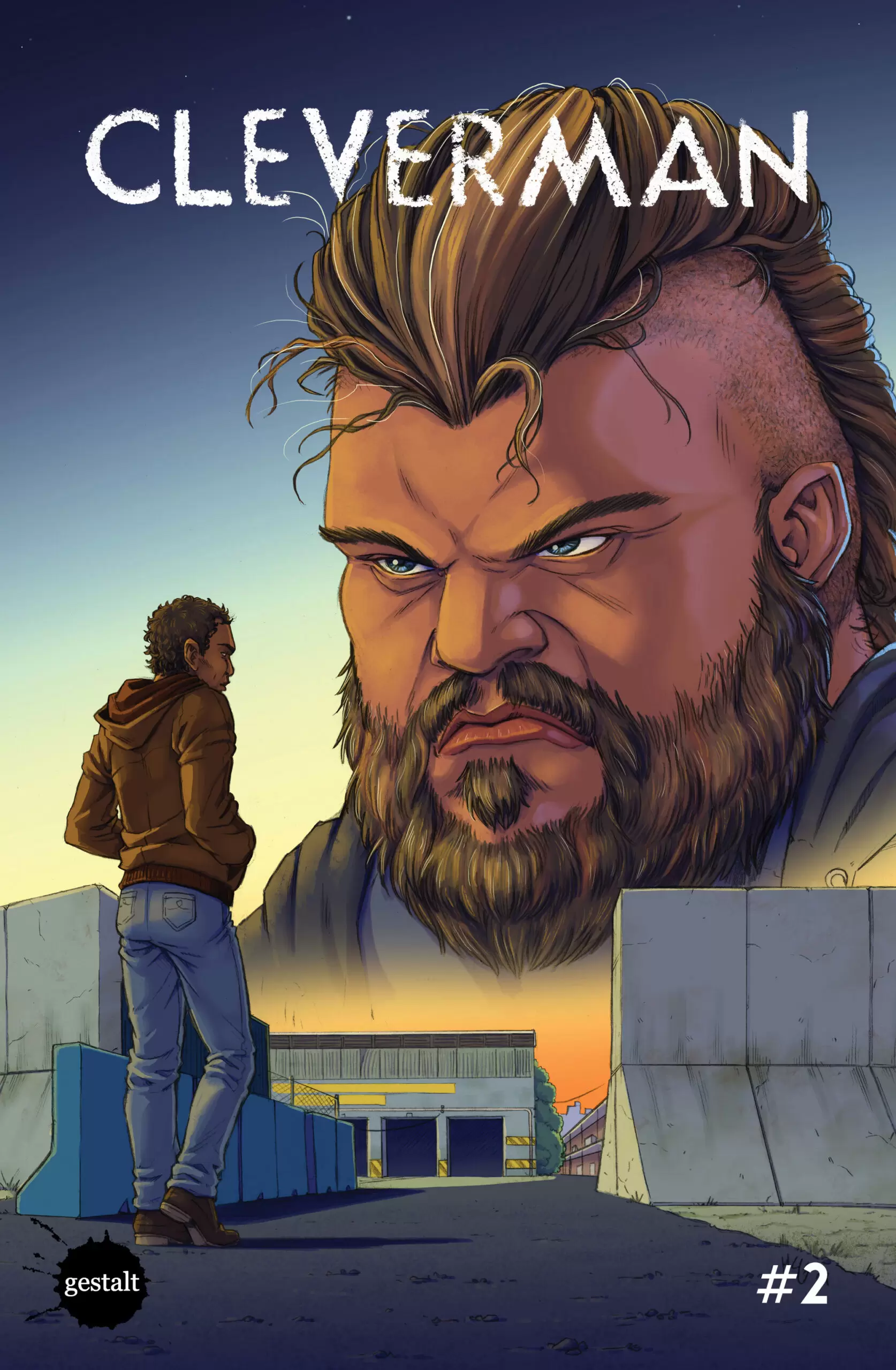 Character gazing at a sunset backdrop. This is the cover image of Cleveman 2 - a comic with the story rooted in Aboriginal lore. Independent Comic printed by Gestalt Comics